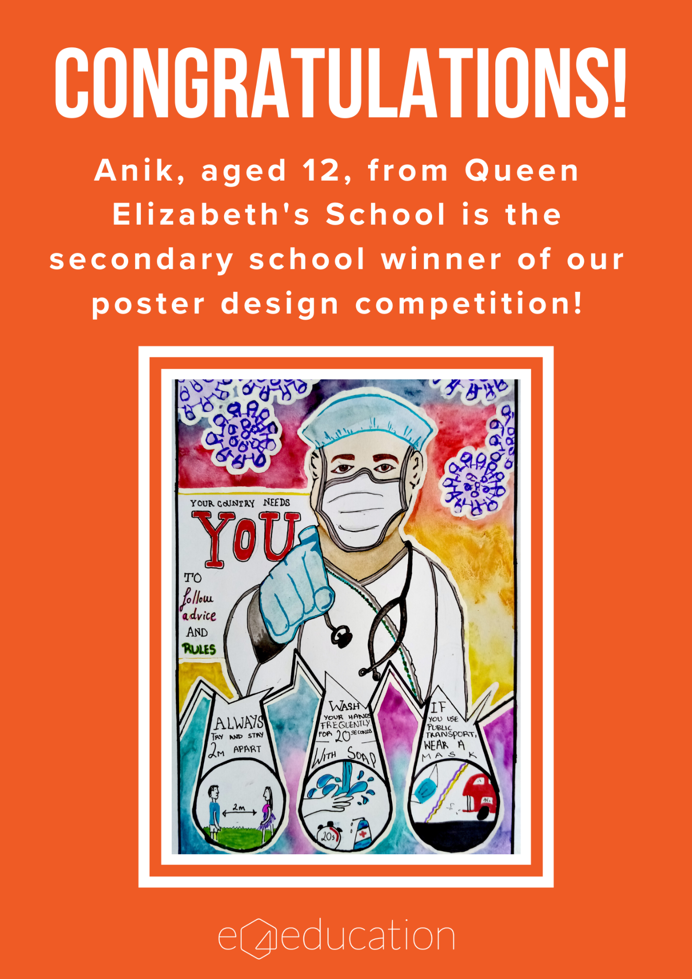 Secondary poster winner - Anik aged 12